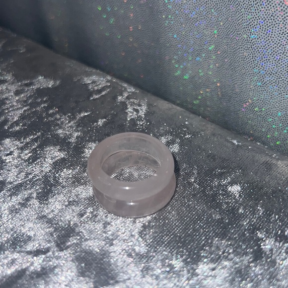 Rose quartz rings bands crystal healing geodes rocks natural ring band π - Picture 9 of 16